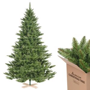 Kunstkerstboom, 180 cm, dennenboom met 560 takpunten en klapscherm, groene dennenboom met houten standaard, diameter 124 cm, extra grote boomdiameter