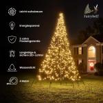 Led-kerstboom voor buiten, 4 meter, 640 leds, inclusief mast, warm wit met twinkle