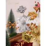 Kunstkerstbloemen, mix van zijden bloemen, kunstrozen met stelen voor zelfgemaakte bruiloft, bruidsboeketten, tafeldecoratie, woondecoratie.