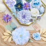 Kunstbloemen combo paarse bloemen mix zijden bloemen dahlia rozen met stelen voor bruiloft, bruidsboeketten, tafeldecoratie, babyshower, bloemstuk, woondecoraties