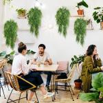 4 stuks 80 cm hangende planten kunstmatige varen groene bladeren groene planten plastic planten Perzische klimplanten voor buiten balkon muur bruiloft tuin decoratie