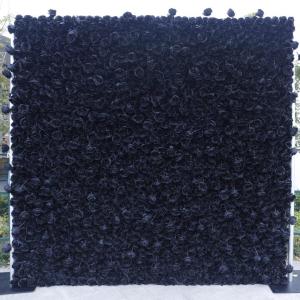 Schwarze Simulations-Rosenwand-Hintergrundwand, Hochdichte 5D-Stoffbasis-Simulations-Blumenwand, Outdoor-Event-Dekoration Für Fotohintergrund Home-Party-Hochzeits-Hintergrund(3.28
