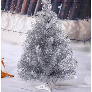 Leichter Tisch-Weihnachtsbaum mit Ständer for kleine Weihnachtsdekoration, PVC-Tannenbaum, Kleiner Weihnachtsbaum, mehrfarbiger künstlicher Weihnachtsbaum(Silver,90cm/3ft)