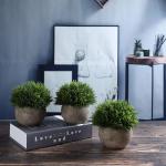 van kunststof groene planten in pot met meerdere lagen gras voor thuis en op kantoor, set van 3 stuks