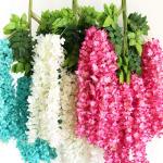 12er-Pack (43,3 Zoll) künstliche Glyzinien-Rebe, künstliche Glyzinien, hängende Seidengirlande, Lange hängende Buschblumenkette, für Zuhause und Party