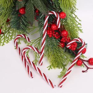 32 stuks kerstsnoepstok hangende ornamenten kerstboom hangende decoraties plastic gedraaide kruk ornamenten voor kerstambachten binnen buiten decor (glitter rood geen gaten, 12 cm)