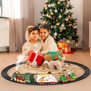 Hanging Christmas Train Set - Kersttrein speelgoed met licht en geluid voor jongens en meisjes, trein speelgoedset rond onder de kerstboom, beste kerstdecoratie voor binnen voor ge
