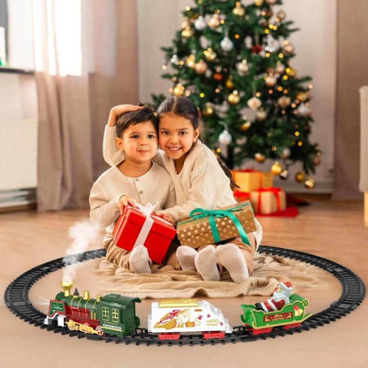 Hanging Christmas Train Set - Kersttrein speelgoed met licht en geluid voor jongens en meisjes, trein speelgoedset rond onder de kerstboom, beste kerstdecoratie voor binnen voor ge
