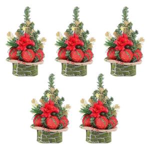 5 Stück Weihnachtsbaumschmuck Mit Funkelndem Zubehör Tischdekoration Aus Tannennadeln Festliche Dekoration Für Zuhause Und Büro