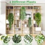 4 stuks kunsthangplanten, 55-80 cm hanger, met pot, kunststof hangende planten voor bruiloft, tuin, huis, balkon, decoratie
