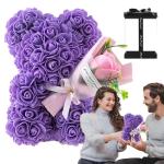 Valentijnsdag rozenbeer cadeau voor haar rozenbeer schattige teddybeer, kunstrozenbeer met rozenboeket, romantische rozen teddybeer cadeau voor Kerstmis