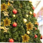 21 STK Künstliche Blumen Weihnachtsglitter Rosengirlande Künstliche Weihnachtsblumen Krippendekor Glitzernde Weihnachtssternblume Gold Weihnachtsglitzerblume Weihnachtsbaum Sport