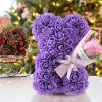 Valentijnsdag rozenbeer cadeau voor haar rozenbeer schattige teddybeer, kunstrozenbeer met rozenboeket, romantische rozen teddybeer cadeau voor Kerstmis
