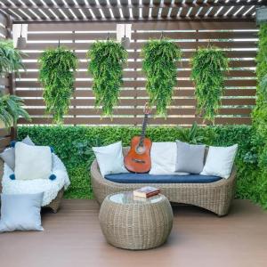 , realistische klimop, 90 cm lengte, hangende , planten, plastic planten voor binnen en buiten, kunstplant voor decoratie, thuis, keuken, tuin, kantoor (90 cm)