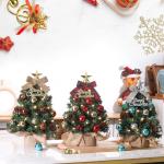 Mini-kerstboom Kleine kerstboom met verlichting, led, tafelkerstboom, klein, kunstmatig versierd, voor kerstdecoratie, 40 cm (blauw met zilver)