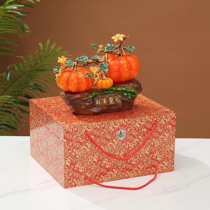 Keramische Jade Pompoen Decoratie, Geglazuurde Jade Pompoen, Handgemaakte Pompoen Ornament, Symbool voor Volheid en Welvaart, Feestelijke Huisdecoratie (Kleur: Groen, Maat: M)