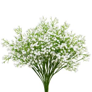 Orla , baby, adem bloemen, plastic bloemen, boeketten, faux bloemenstelen, valse sluierkruid, planten, bloemen voor bruiloften, woondecoratie, wit, 10 stuks