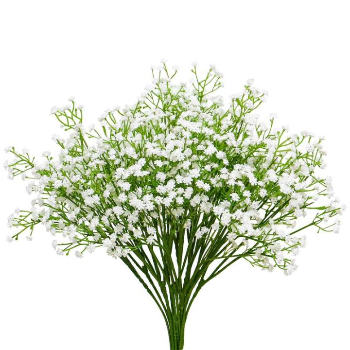 Orla , baby, adem bloemen, plastic bloemen, boeketten, faux bloemenstelen, valse sluierkruid, planten, bloemen voor bruiloften, woondecoratie, wit, 10 stuks