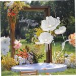 Riesenblumen 5,58 Fuß komplizierte robuste dekorative Riesenblumen mit flexiblen Stielen und breite Basis -Riesenblumen für Hochzeit, Geburtstag, Wohnkultur (weiß) Riesenblumen 