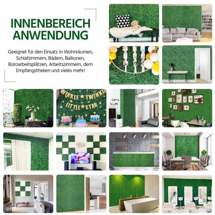 12 stuks plantenwand, klimop, inkijkbescherming, uv-bescherming, 50 x 50 cm, uv-bescherming, , heggenplanten, windbescherming, decoratie voor muur, balkon, tuin, groen