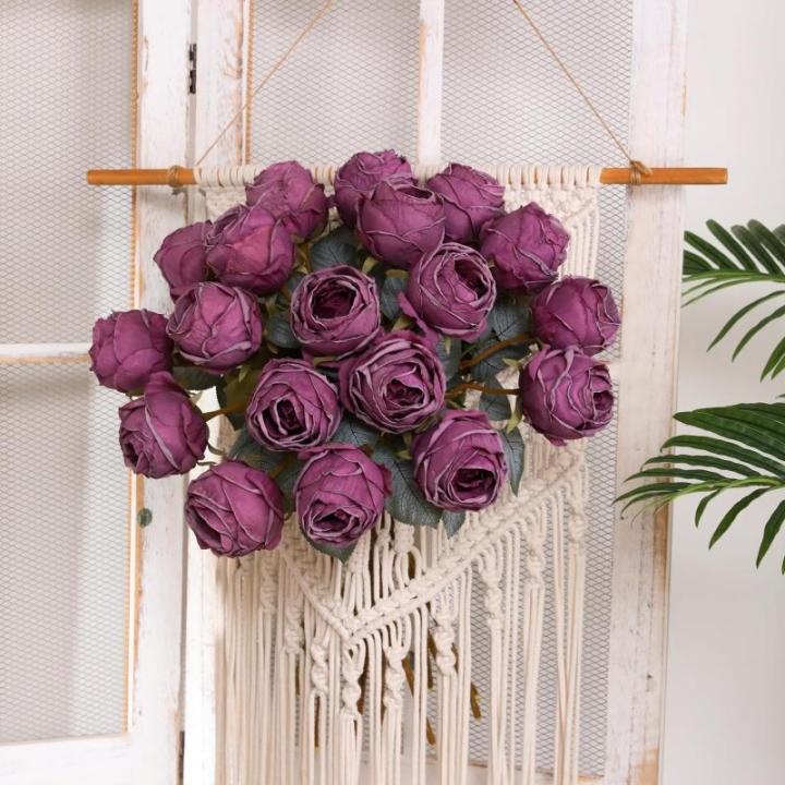 10 stuks kunstmatige rozen, blauwe bloemen, 50 cm, enkele roos, lange steel, namaakbloem, zijden bloesem, roos, realistische bloem voor tafel, kantoor, feest, bruiloft, woondecorat