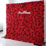 Klassische Rote Rosen-Blumenwand, Blumenarrangement, Blumen-Wandpaneel-Set, Künstliche Wand-Blumen-Hintergrund, 3D-Seiden-Hortensien-Rosen-Blumenpaneel Für Fotohintergrund, Zuhau