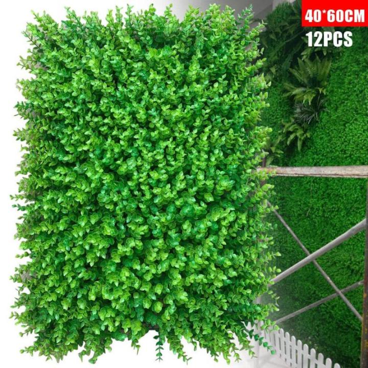 12 stuks plantenwand, kunstheg, gazonmat, , paneel, doe-het-zelf wand, inkijkbescherming, 60 x 40 x 4 cm