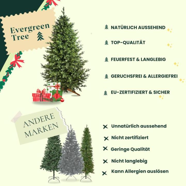 Kunstkerstboom, 150 cm, natuurgetrouwe 100% spuitgietkerstboom met houten standaard, made in EU, kunstkerstboom
