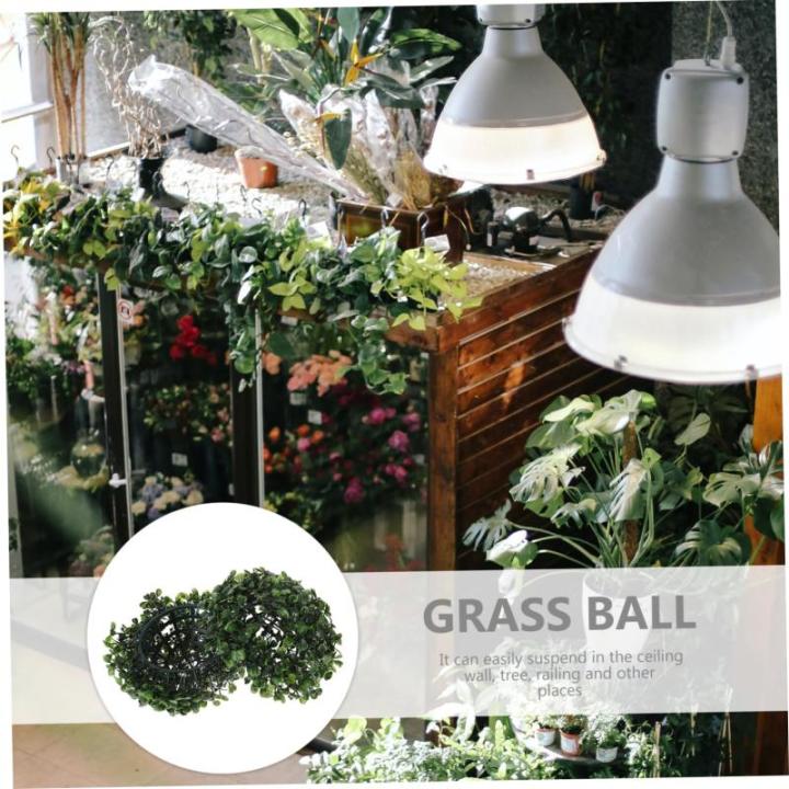 2st Simulierter Mailänder Ball Rundes Kunstgrün Nachgemachter Grasball Simulation Grasball Hängender Grasball Künstliches Aufhängen Hängendes Gras Gartenkugeln Plastikblume G