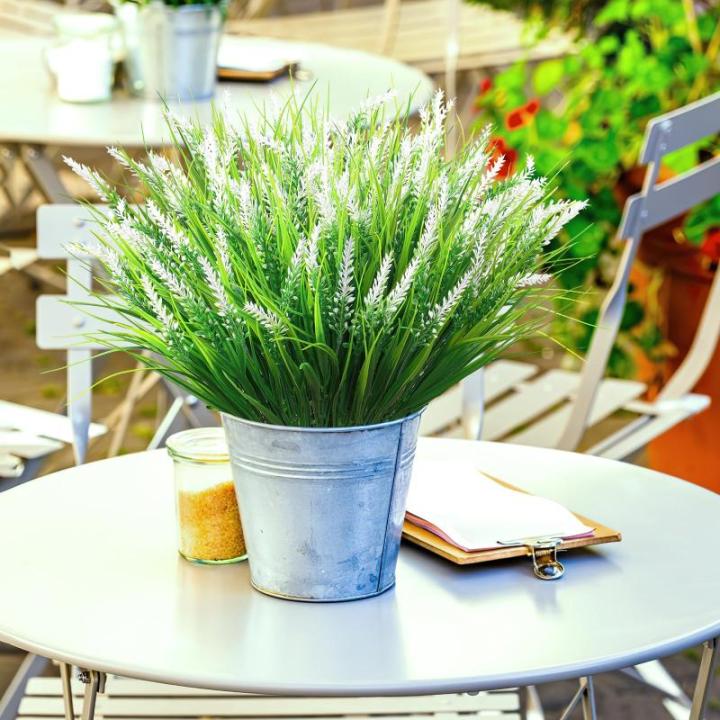 8 bundels , lavendel, outdoor, kunstbloemen, zoals echt weerbestendig, uv-bestendig, struiken, namaakbloemen, kunstbloemen, kunstbalkonplanten, decoratie voor tafel, raam,