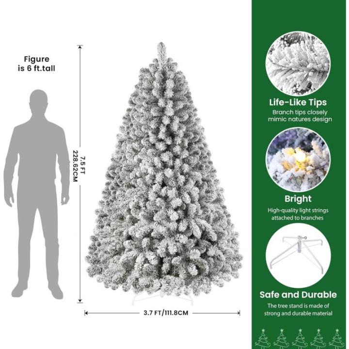 Kerstboom 210 cm, met verlichting, led, witte decoratie met afstandsbediening, 470 warmwitte lampen, opvouwbare standaard, sneeuwtakpunten voor feestdecoratie op kantoor