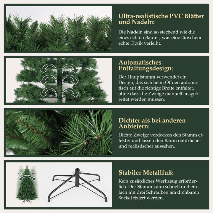 , kunstkerstboom, 120-240 cm, met kerstboomstandaard