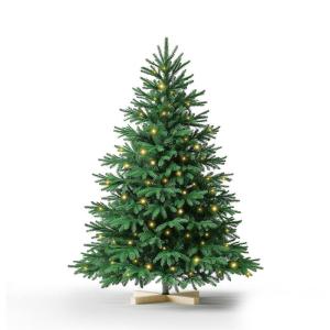Kuro sagol Künstlicher Weihnachtsbaum Tannenbaum 150cm, Ø 80cm, 500 Spitzen, schwer entflammbar, realistischer Christbaum Tanne mit Ständer, innen außen