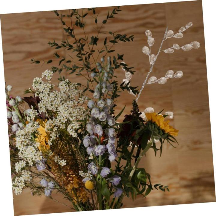 12 Stück Kristallperlen Acrylzweig Blütenknospenzweig Blumenhandwerk Acrylblume Künstliche Acrylpflanze Hochzeit Heimdekoration Hochzeitsfeier Heimdekoration