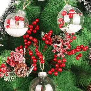 Kunstrode bessen voor kerstboom, decoratie, hulstbessen, takken, decoraties voor Kerstmis, thuis, hulstbessen voor handwerk, winter, vakantie, bruiloft, decoratie, 20 stuks