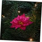 7St künstliche Blumen Weihnachtsblume Kerzenhalter Rot goldene Kerzen Mini Hochzeitsdeko weihnachtsdeko künstliche Pflanzen kunstpflanze Dekor Weihnachtskranz Blumen Sport