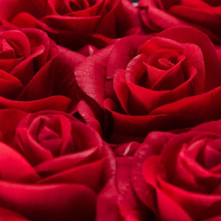 Rozenbox hart, 18 rozen, stabiele bloemenbox, wit, 10 jaar houdbaar, cadeau-idee, decoratieve bloemenbox, rood, 13 x 21 x 19 cm