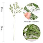 Real Touch Kunstmatige Gypsophila, 12 stuks, wit, voor bruiloft, feest, bruid, kantoordecoratie (wit)