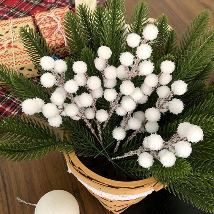 16 stuks bessendecoratie Kerstmis, kunstbessentak, kunstbessentak, witte bessentakken, decoratie voor kerstdecoratie, boeketten, woondecoratie, doe-het-zelf handwerk
