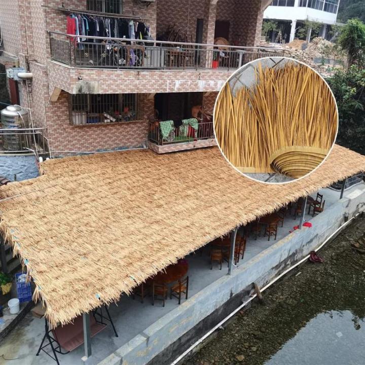 Tiki Strohrolle Künstliche Mexikanische Palmenstrohrollen Wiederverwendbare Tiki-Bar Duck Boat Jalousien Palapa Strohdach (Color : Spotted Yellow, Size : 0.5x1m/19x39in)