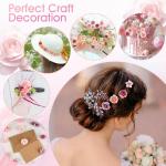 40 stuks , bloemen om te knutselen met 9 stijlen, , mini-zijden bloemen, kunstbloemkoppen voor bruiloft, thuis, doe-het-zelf handwerk, scrapbooking, decoratieve