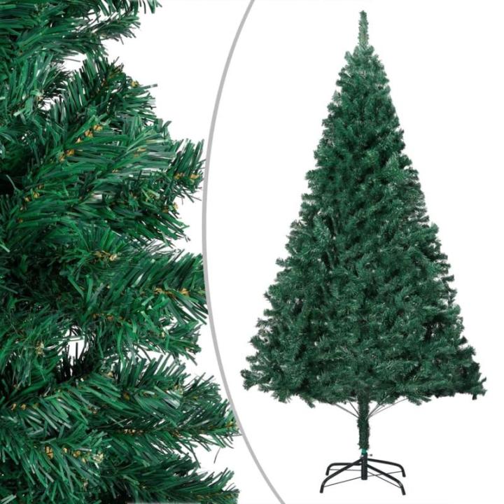 Kunstkerstboom met verlichting en ballen, dennenboom, kerstboom, decoratieve boom, kunstboom, kerstdecoratie, kerstdecoratie, kerstsfeer, kerstdecoraties, groen, 150 cm