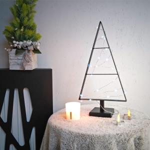 Weihnachtsbaum aus Metall Christbaum Tannenbaum Deko Baum Kunstbaum Loft Schwarz Weiß Gold (Schwarz, 50cm)