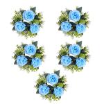 5 x Hochzeits-Blumenringe, Kerzenhalter, künstliche Rosenblumen, Kränze für Tafelaufsätze, Tisch-Party-Dekorationen