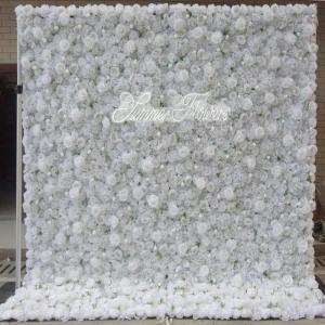 Künstliche Blumenwand Mit Weißen Rosen, 3D-Wandblume Mit Stoffrücken, Seidenhortensie, Blumenwandpaneel, Verwendet Für Hochzeit, Gartenwand, Kirchenwand, Party, Bühne(2x2m/6.5