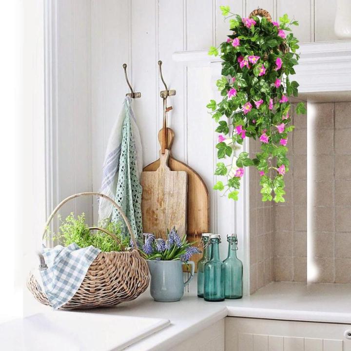 2 stuks kunstmatige blauweregen wijnstok kunstmatige hangende bloemen nepplanten voor tuin hek balkon buiten binnen decoratie (rozengroen, 90 cm)