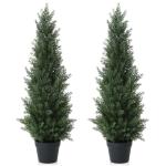 , grote cederboom, 95 cm, als echt in pot, kunststof, buitendecoratie, verpakking van 2 stuks