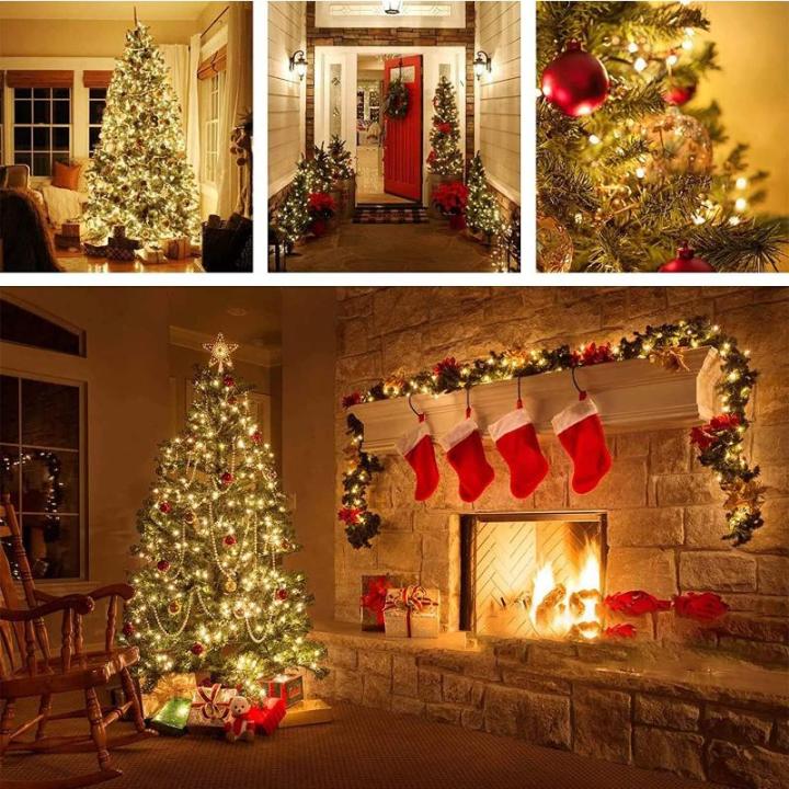 Kerstverlichting met stopcontact, 10 m, 100 leds, warmwit, kerstverlichting met stopcontact, 8 modi, timer en geheugenfunctie, waterdichte lichtketting voor binnen en buiten, voor 