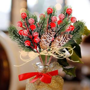 Künstliche Balkonpflanzen Blumenkasten Dekoration, 8 Stück, künstlicher Zweig, Bastelkranz, Pick Künstliches Obst (A, One Size)