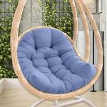 Komfortables Polster für Hängestühle, Weiches Sitzkissen für Schaukelstühle Im Freien, grau Blau